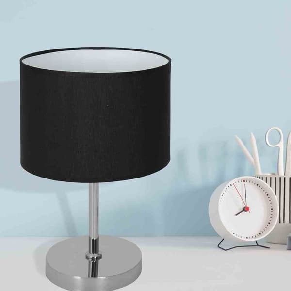 Bordlampe CASINO SORT/KROM 1xE27