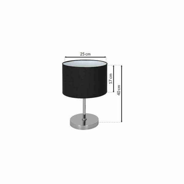 Bordlampe CASINO SORT/KROM 1xE27