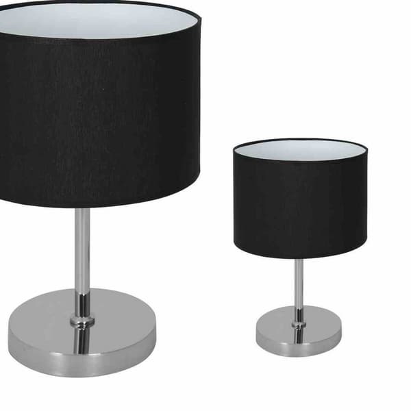 Bordlampe CASINO SORT/KROM 1xE27