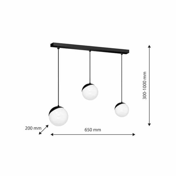 Hänglampa SFERA BLACK 3xE14