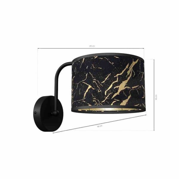 SENSO Svart/Guld 1xE27 vägglampa