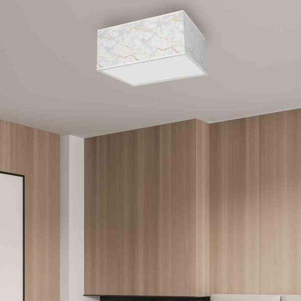 SENSO Hvid/Guld firkantet loftslampe 2xE27