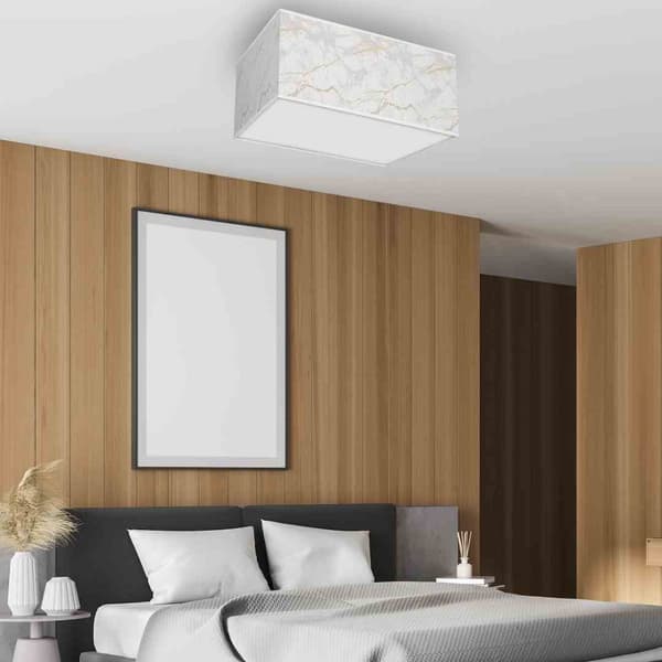 SENSO Hvid/Guld firkantet loftslampe 2xE27