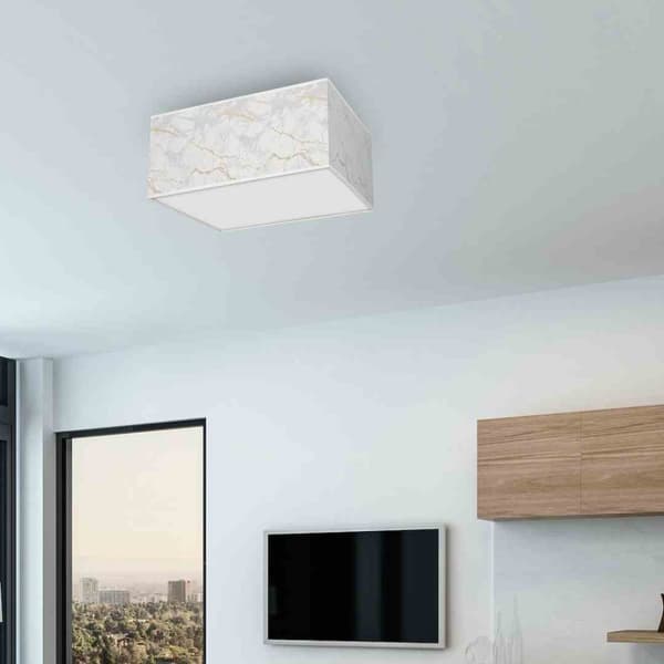 SENSO Hvid/Guld firkantet loftslampe 2xE27