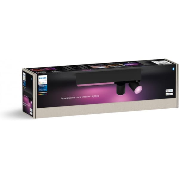 Philips Hue White and Color Ambiance Centris smart loftlampe med to spots, sort