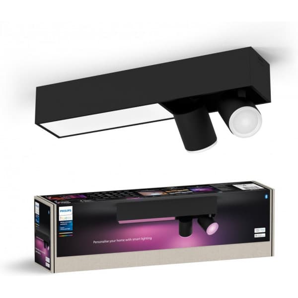 Philips Hue White and Color Ambiance Centris smart loftlampe med to spots, sort