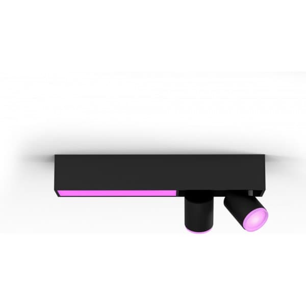 Philips Hue White and Color Ambiance Centris smart loftlampe med to spots, sort