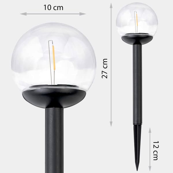 Solcellslampa transparent kula 4st Ilumen LS-103