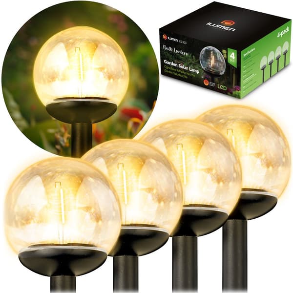 Solcellslampa transparent kula 4st Ilumen LS-103