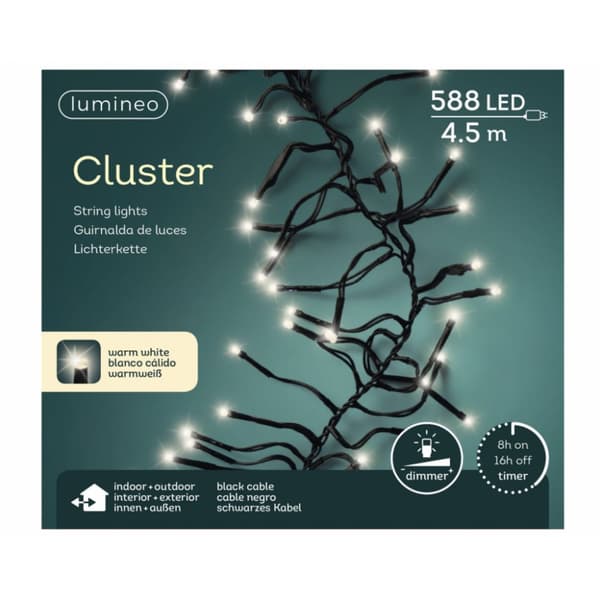 Lumineo Cluster In/Outdoor LED Lighting String 588 Lights 450 cm Warm White