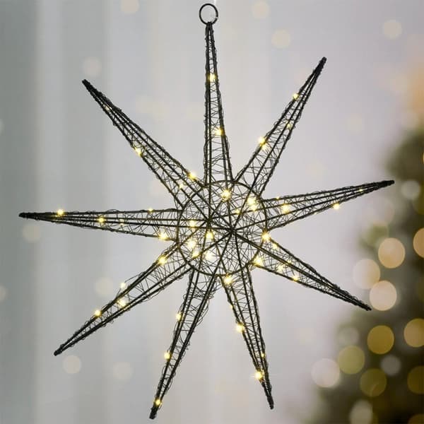 Svart 50 LED hängande stjärna, 50 cm