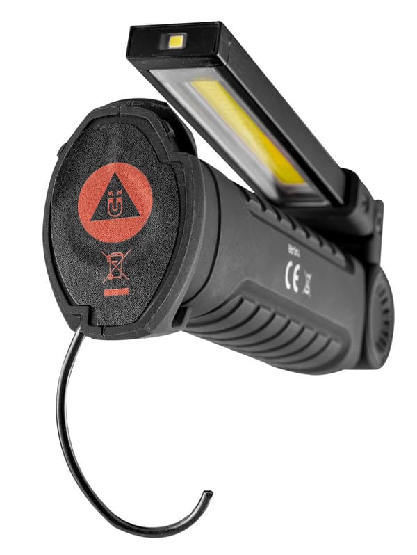 200lm COB genopladelig værkstedslampe + lommelygte