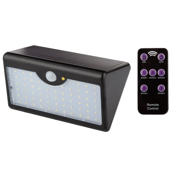 Solcellsvägglampa + fjärrkontroll SMD LED 900 lm