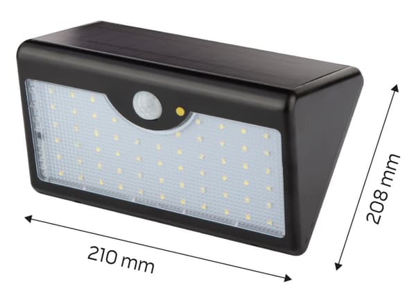 Solcellsvägglampa + fjärrkontroll SMD LED 900 lm