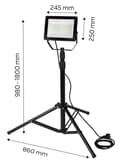 Miniatyrbillede 2 af 11: Enkelt spotlight 100W SMD LED 8500lm på et 1,8m stativ