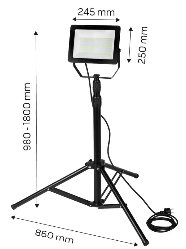 Enkelt spotlight 100W SMD LED 8500lm på et 1,8m stativ