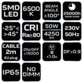 Miniatyrbild 1 av 9: Spotlight 50W SMD LED 4250 lm 230V portabel