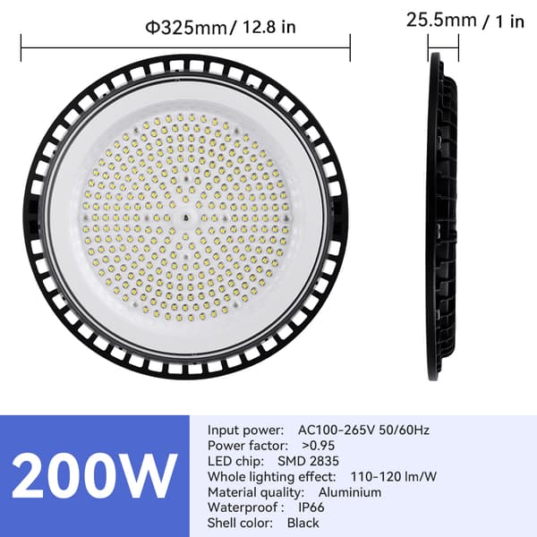 LED High Bay Light, 200W, 30.000 Lumen, Vandtæt Design,200W