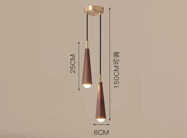 LED Pendellampe, Bambus- og Træmateriale, Dæmpbar Funktionalitet,Tricolor nr. RC, F