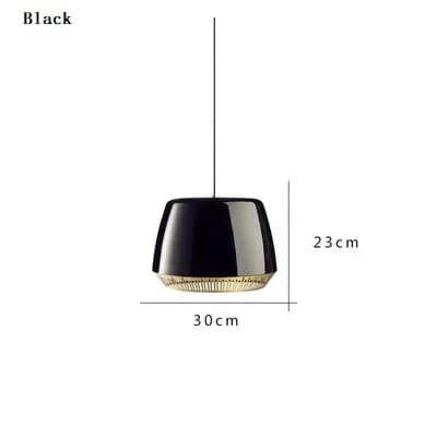 Nordisk Moderne LED Pendellampe, 30 cm Diameter, Dæmpbare Muligheder,Varmt lys, Sort-30cm