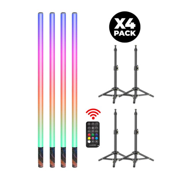 LUXCEO LED Stämningsljus, 500 Belysningslägen, Musik Synkroniseringsfunktion,4 stycken