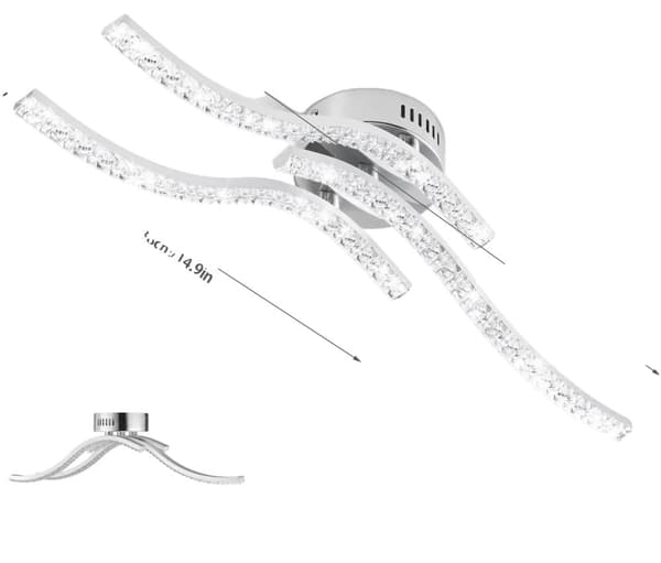 Loftlampe, 24W effekt, 2640lm lysstyrke,Chrome, Hvidt lys