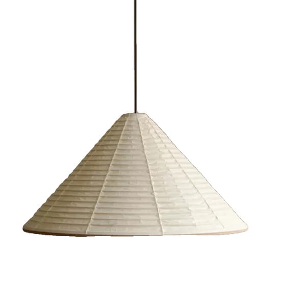 Japansk Pendellampa, Vit Pappersskärm, LED-kompatibel,Stor, Kallvit