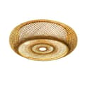 Miniatyrbild 2 av 2: Bambu Taklampa, Handvävd Design, 3-Ljuskälla Fixture,Gul, 50 cm