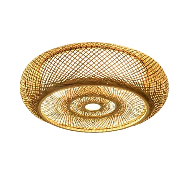 Bambu Taklampa, Handvävd Design, 3-Ljuskälla Fixture,Gul, 50 cm