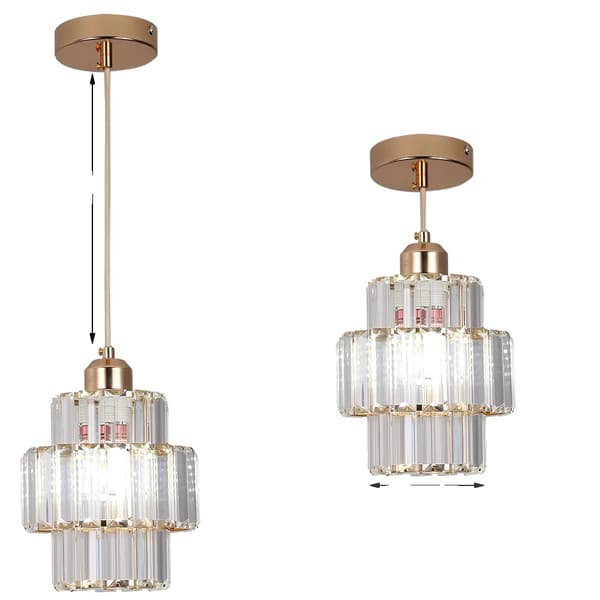 Modern taklampa, justerbar sladdlängd, guldfinish,hängande B