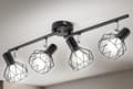 Miniatyrbillede 2 af 2: Vintage Track LED Loftlamper, Justerbart 4-Lysets Design, Slankt Sort Finish,4-Lys, Ingen pærer