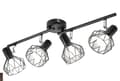 Miniatyrbillede 1 af 2: Vintage Track LED Loftlamper, Justerbart 4-Lysets Design, Slankt Sort Finish,4-Lys, Ingen pærer