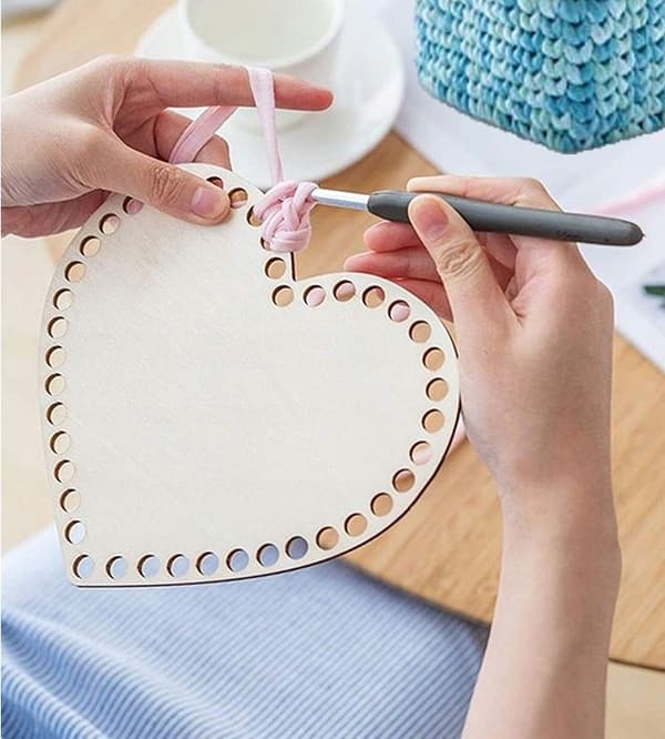 Kurvebund lavet af snor Kurvebund 10cm Hæklet posebund