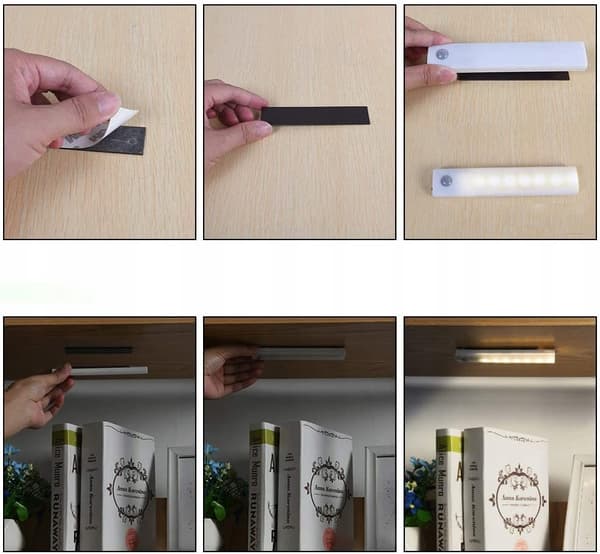 USB bevægelsessensor garderobelys USB LED bevægelsessensorlys