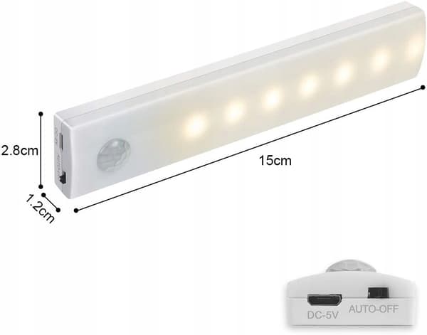 USB bevægelsessensor garderobelys USB LED bevægelsessensorlys