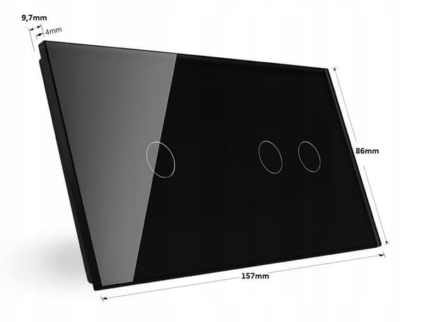 TOUCH LYS SWITCH 2+1 TRIPLE 3K GLAS