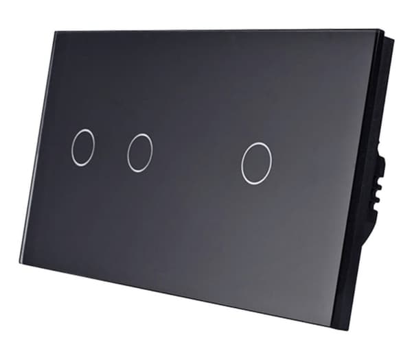 TOUCH LYS SWITCH 2+1 TRIPLE 3K GLAS