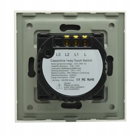 TOUCH LIGHT SWITCH 2K DUBBEL GLAS LED