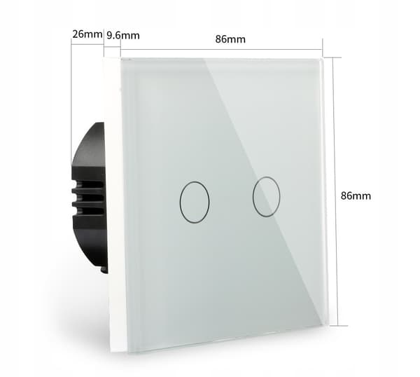 TOUCH LIGHT SWITCH 2K DUBBEL GLAS LED