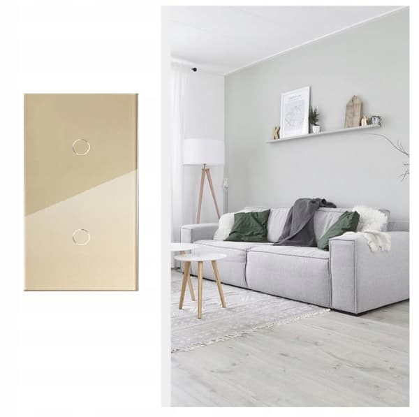 TOUCH LIGHT SWITCH 1+1 DUBBEL GLAS LED