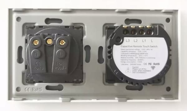 DOBBELT TOUCH SWITCH + HERMETISK STIKkontakt