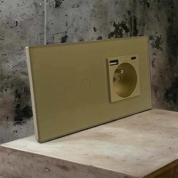 KAKSOISKUSTETUSKYTKIN 2K USB-C LASIKYTKINNÄLLÄ