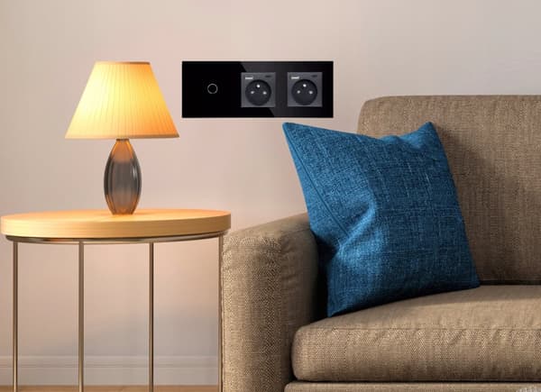 ENKEL TOUCH SWITCH + 2x USB-C SOCKET GLAS SWITCH