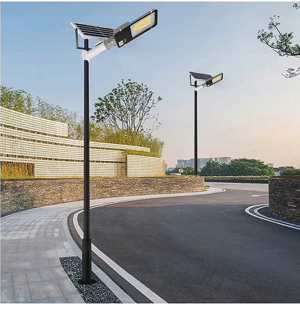 STÆRK STOR SOLAR LED LAMPE STREET GARDEN FJERNBETJENING justerbart panel