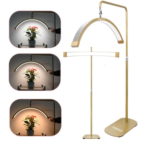 LED Halvmåne Skönhetslampa, 45W Effekt, Justerbar Färgtemperatur,Guld