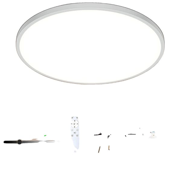 LED Rund Loftlampe, RGB Farveskift, Trinløs Dæmpning, Øjenvenligt Design