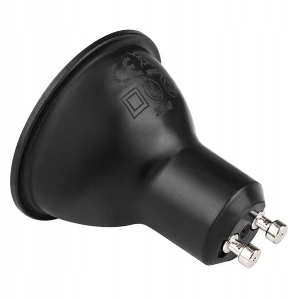 Sort LED GU10 pære 4,9W neutral hvid 4000K