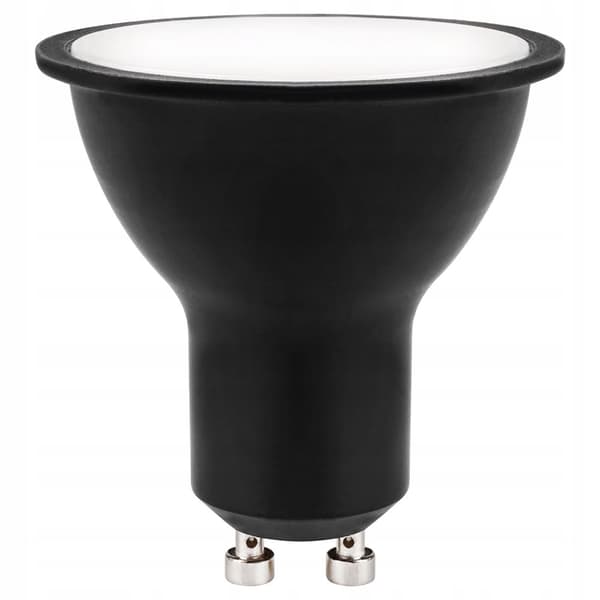 Sort LED GU10 pære 4,9W neutral hvid 4000K