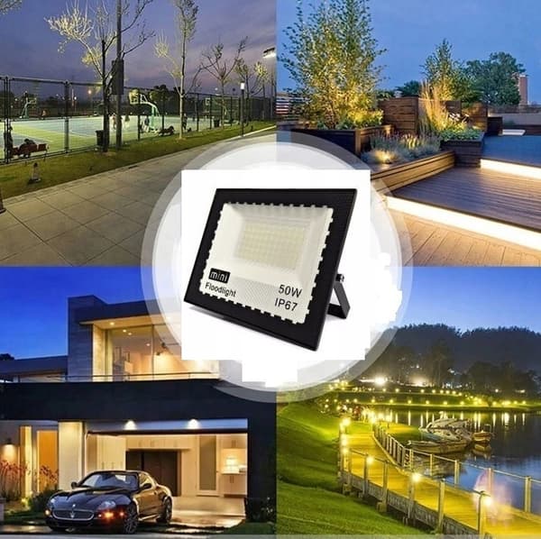 Halogen LED 50W LAMPE projektør IP65 CERTIFIKAT