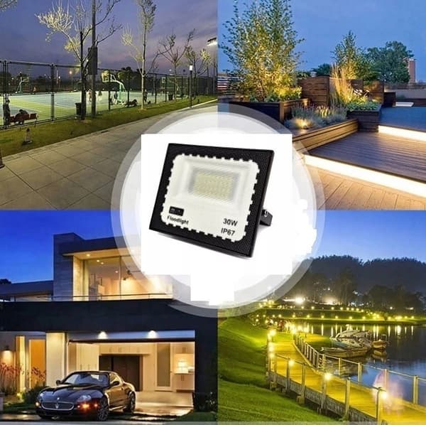 Halogen LED 30W LAMPE projektør IP65 CERTIFIKAT